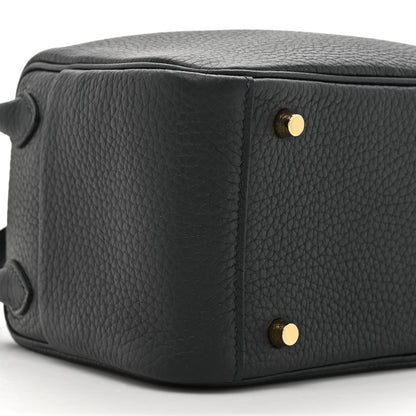 Hermes Taurillon Clemence Mini Lindy 20 Black 10 of 13