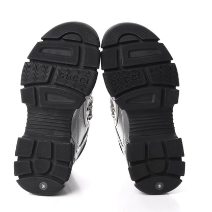Gucci X SEGA Metallic Calfskin Mesh Womens Flashtrek Sneakers 36 Silver Black 6 of 9