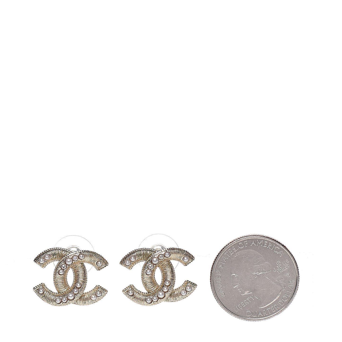 Pearl CC Earrings Gold