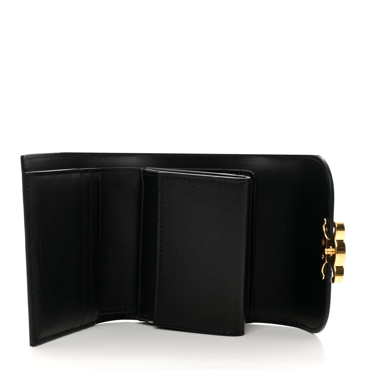 Celine Shiny Calfskin Small Triomphe Wallet Black 5 of 8