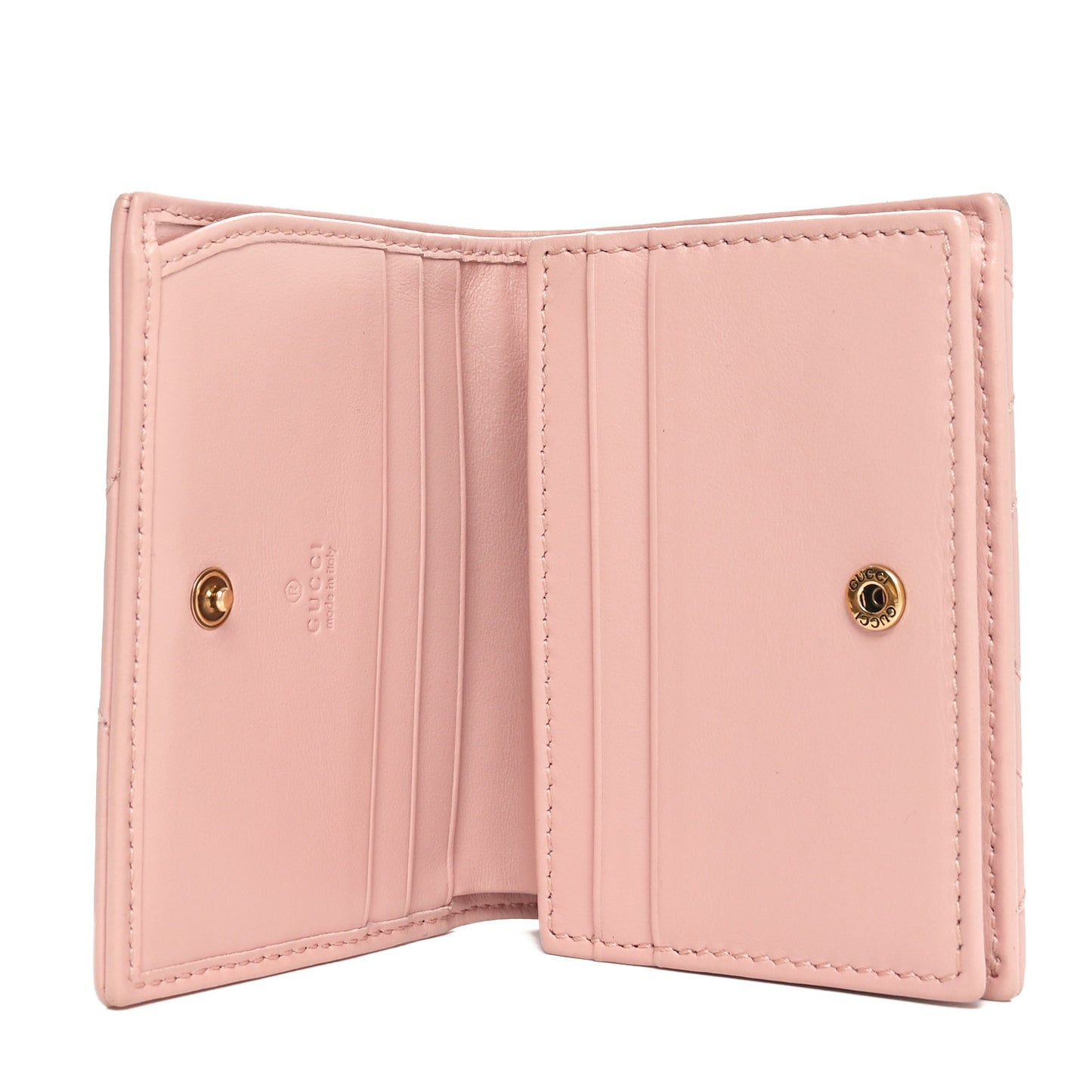 Calfskin Matelasse GG Marmont Card Case Wallet Perfect Pink