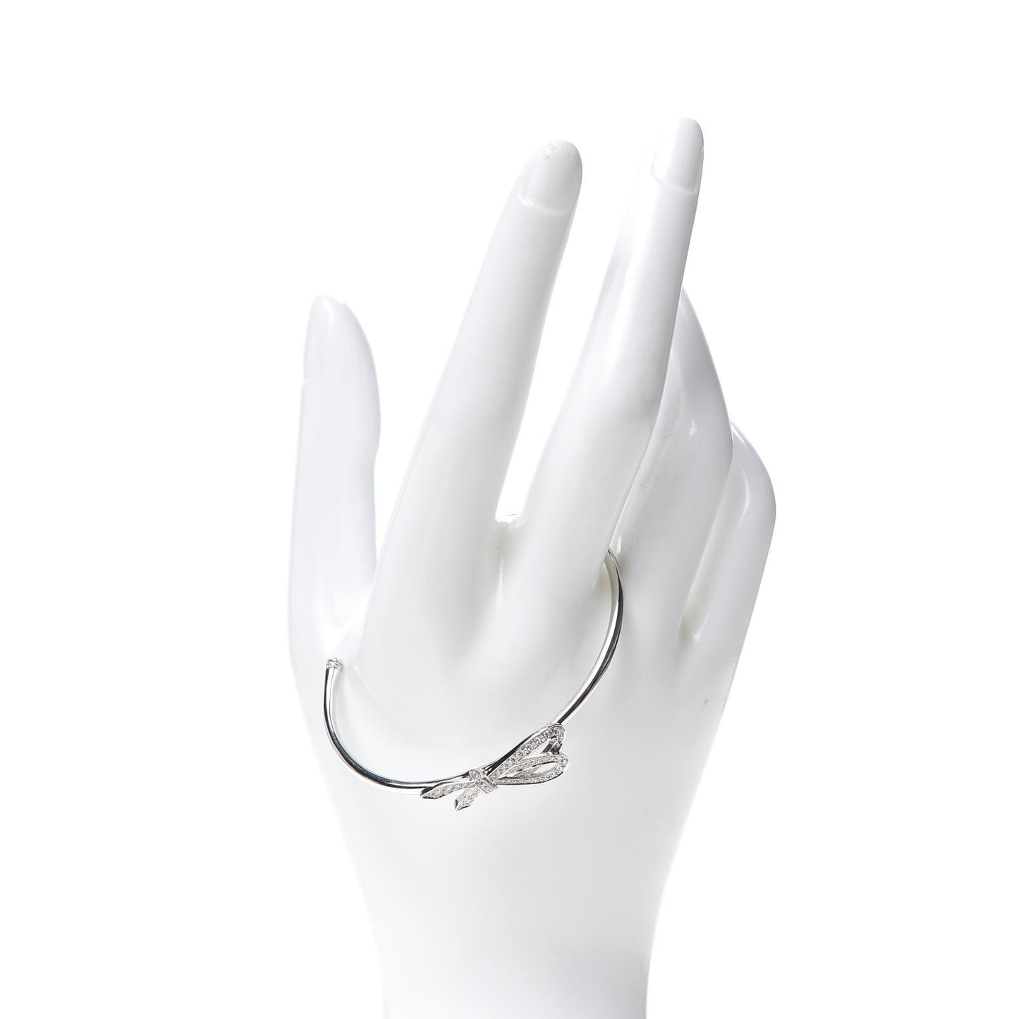 18K White Gold Diamond Bow Cuff Bracelet