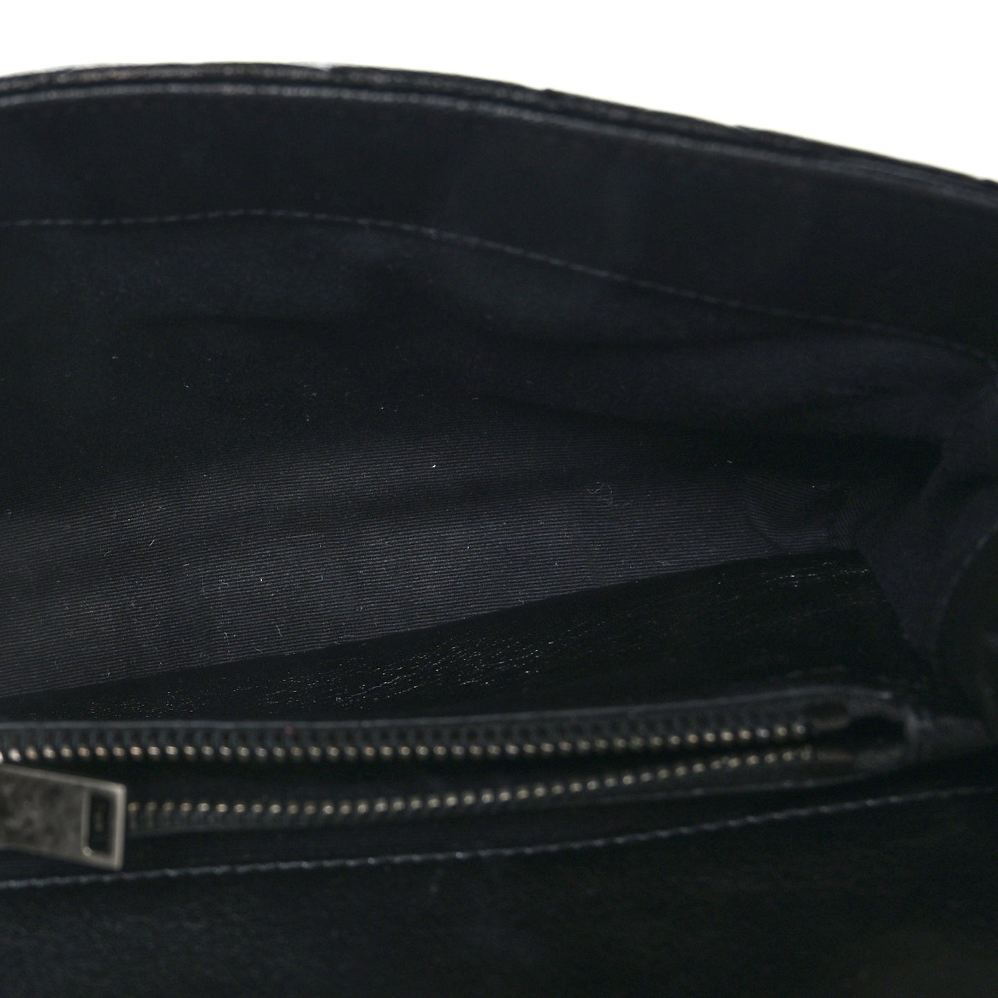 Sheepskin Matelasse Chevron Monogram Medium College Bag Black