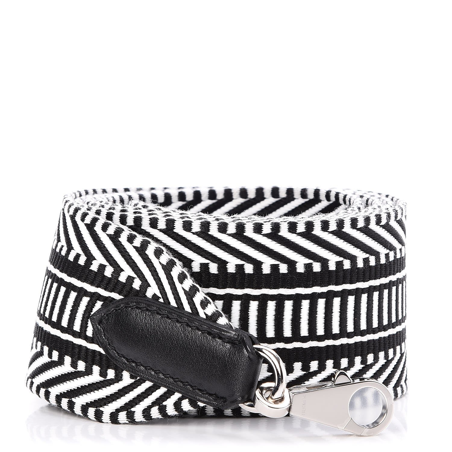 Hermes Toile Swift 50mm Sangle Cavale Shoulder Strap Black Ecru 1 of 5