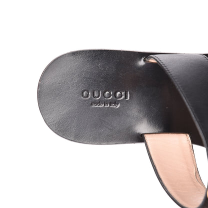 Gucci Calfskin GG Marmont Thong Sandals 36.5 Black 13 of 17