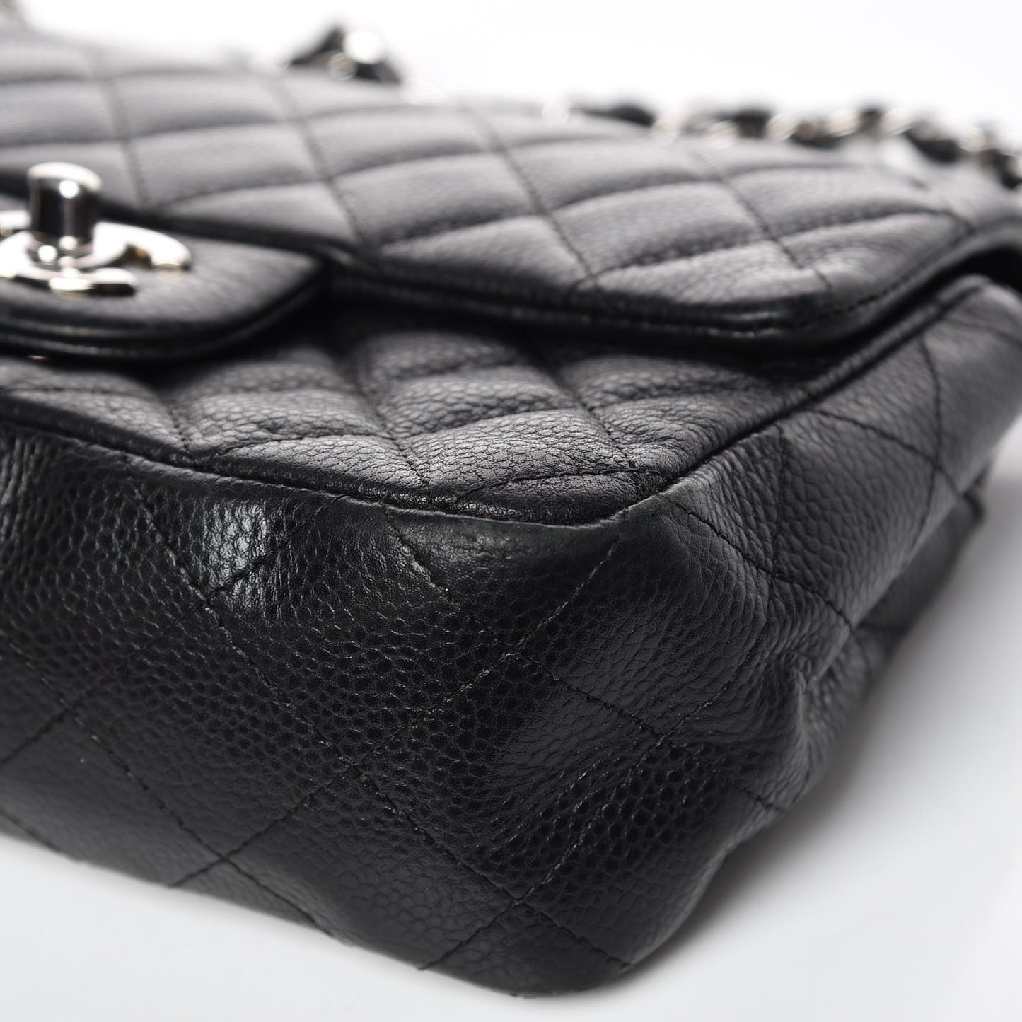 Caviar Quilted Mini Rectangular Flap Black