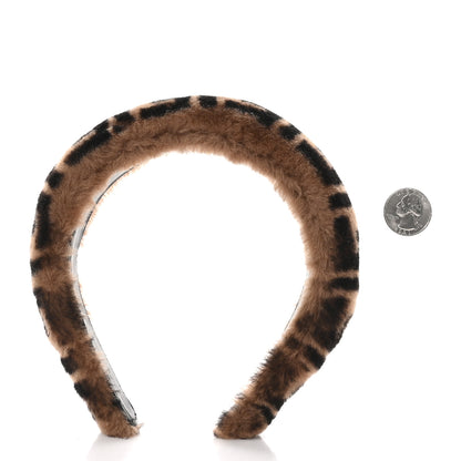Fendi Shearling FF Logo Headband Tobacco 2 of 4