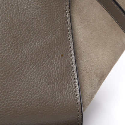 Celine Drummed Calfskin Suede Medium Trapeze Taupe 18 of 20