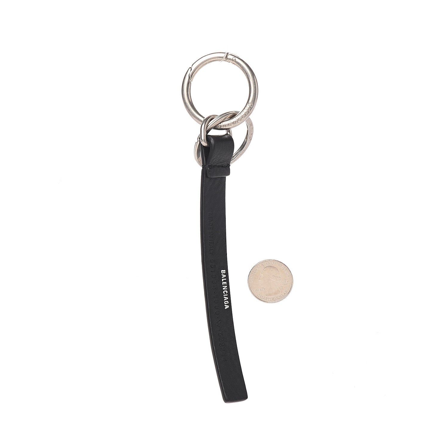 Calfskin Everyday Keyring Charm Black