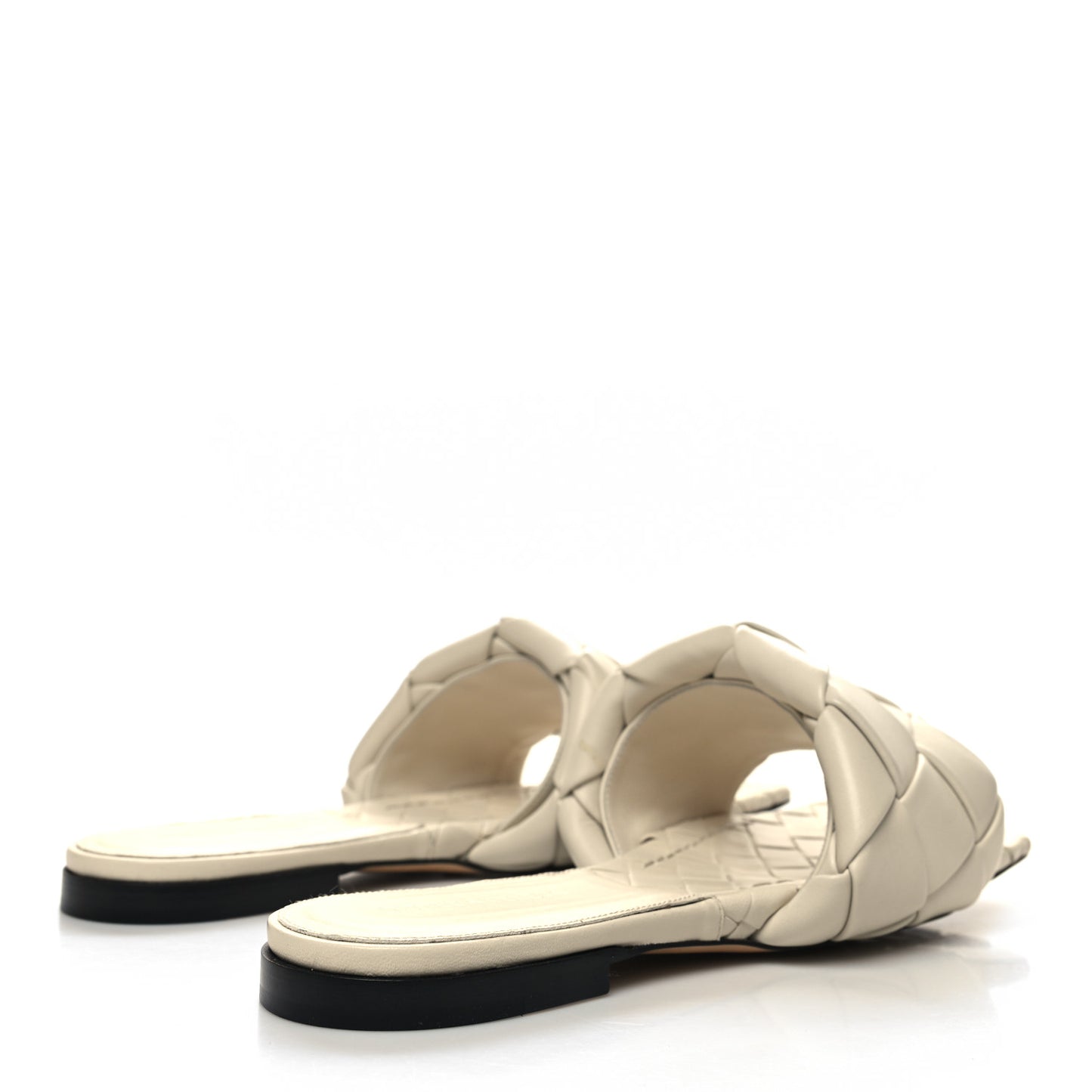 Nappa Maxi Intrecciato Lido Flat Sandals 41 Wax