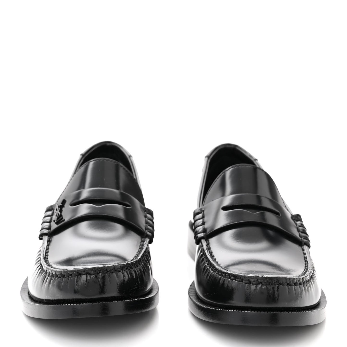 Calfskin Penny Loafers 38 Black