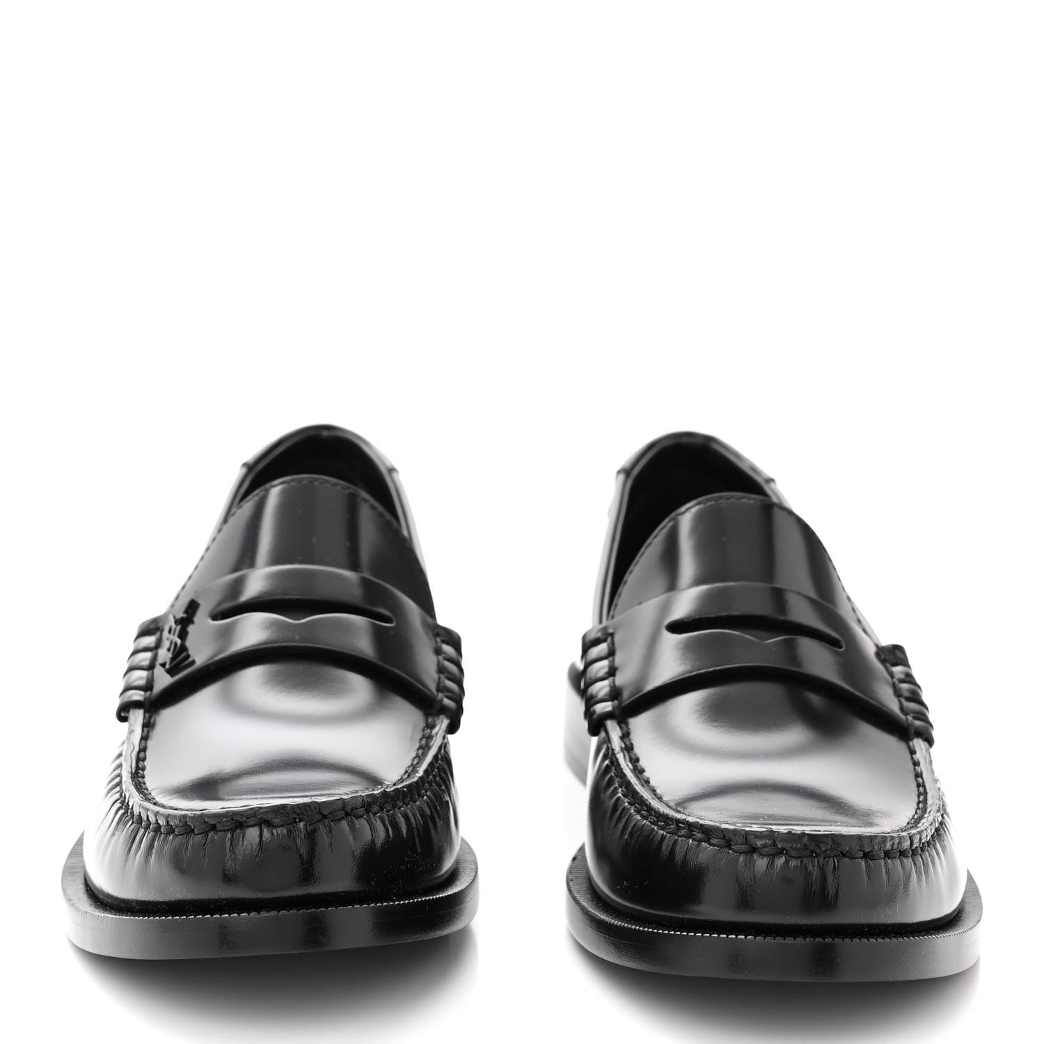Saint Laurent Calfskin Penny Loafers 38 Black 3 of 10