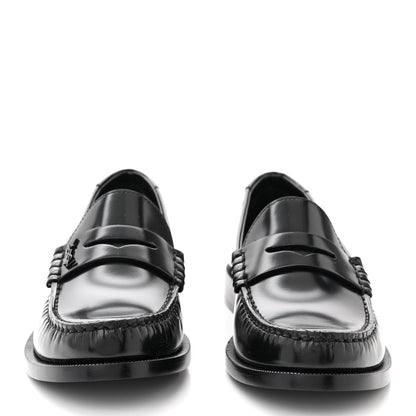 Saint Laurent Calfskin Penny Loafers 38 Black 3 of 10