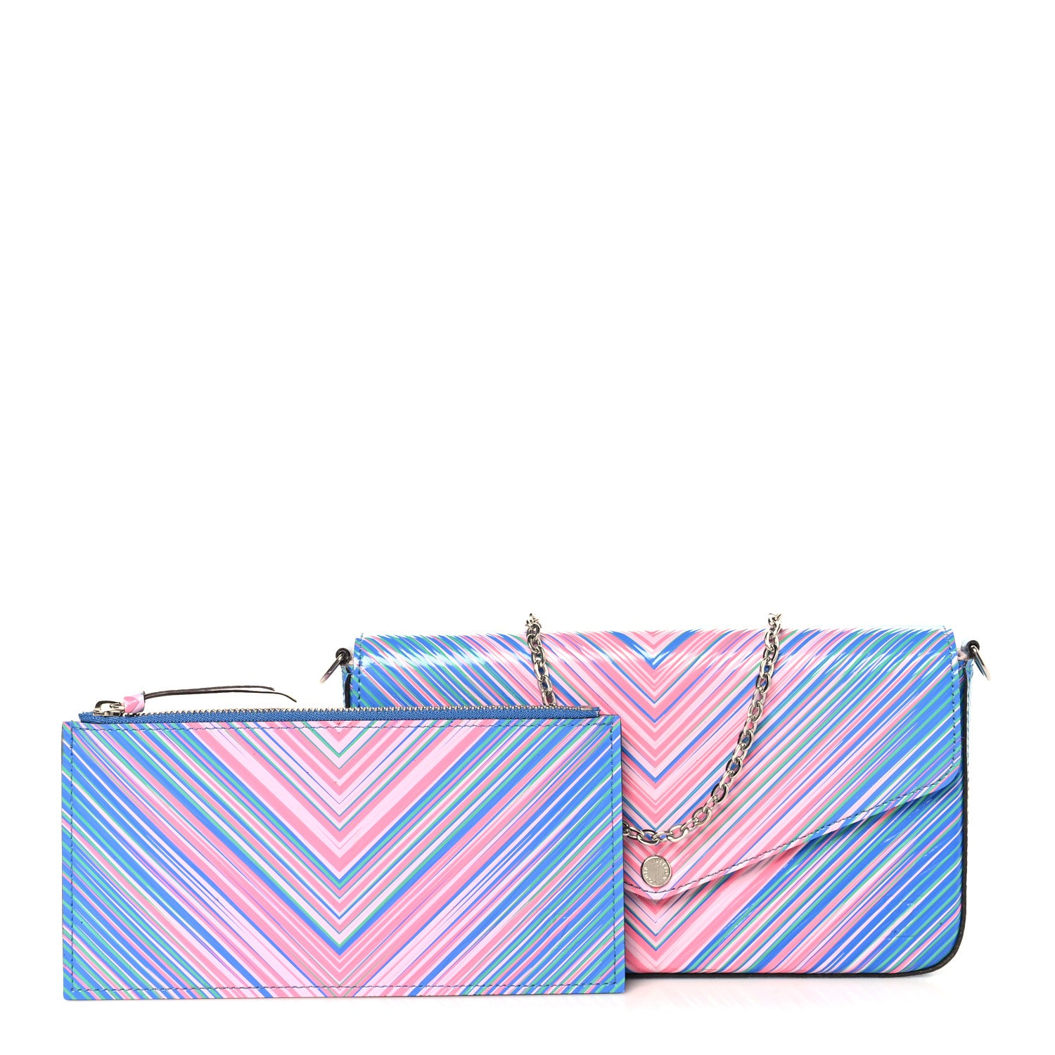 Louis Vuitton Epi Tropical Pochette Felicie Blue Rose 3 of 11