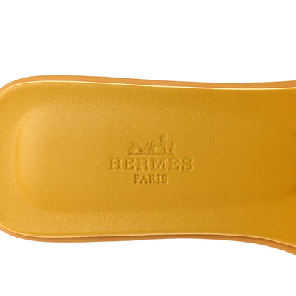 Hermes Epsom Oran Sandals 37.5 Jaune Sable 5 of 9