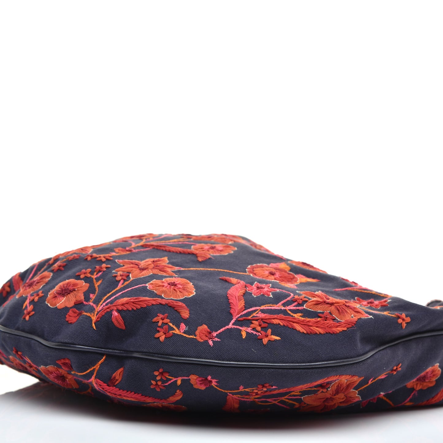 Canvas Embroidered Wave Hobo Blue Red
