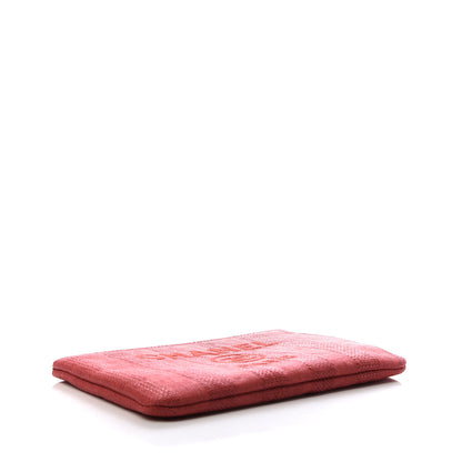 Chanel Mixed Fibers Striped Deauville Cosmetic Pouch Red 4 of 8