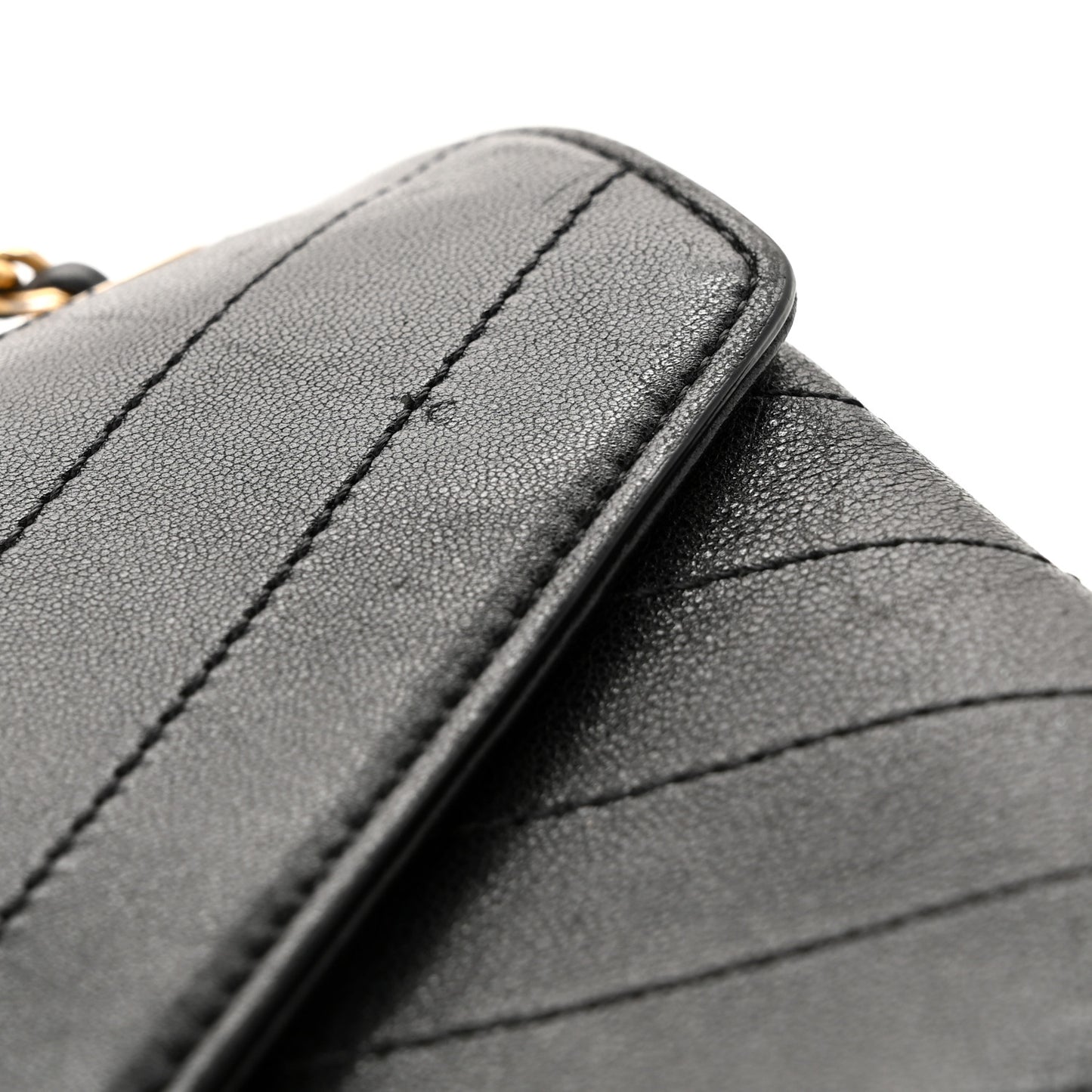 Calfskin Chevron Stitched Medium Coco Flap Bag Black