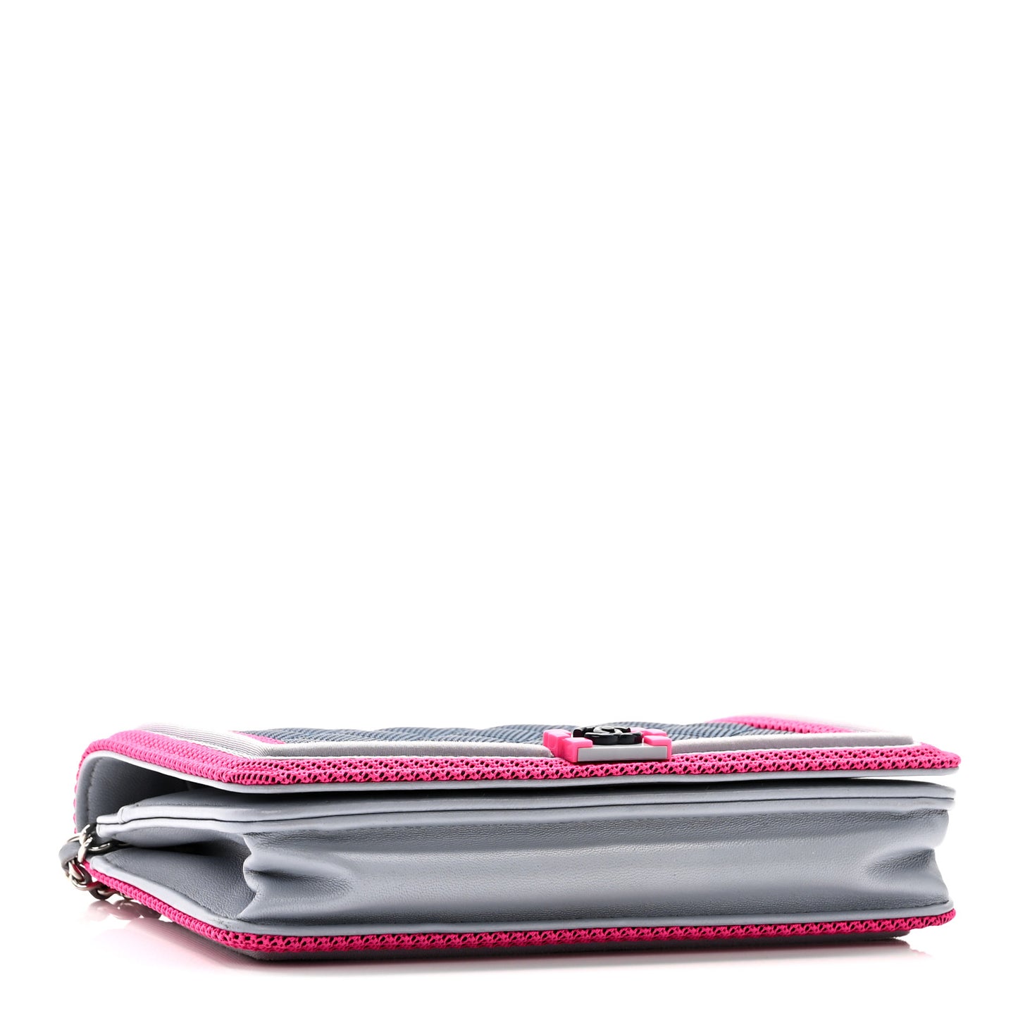 Canvas Quilted Fluo Boy Wallet On Chain WOC Dark Navy Fuchsia Grey