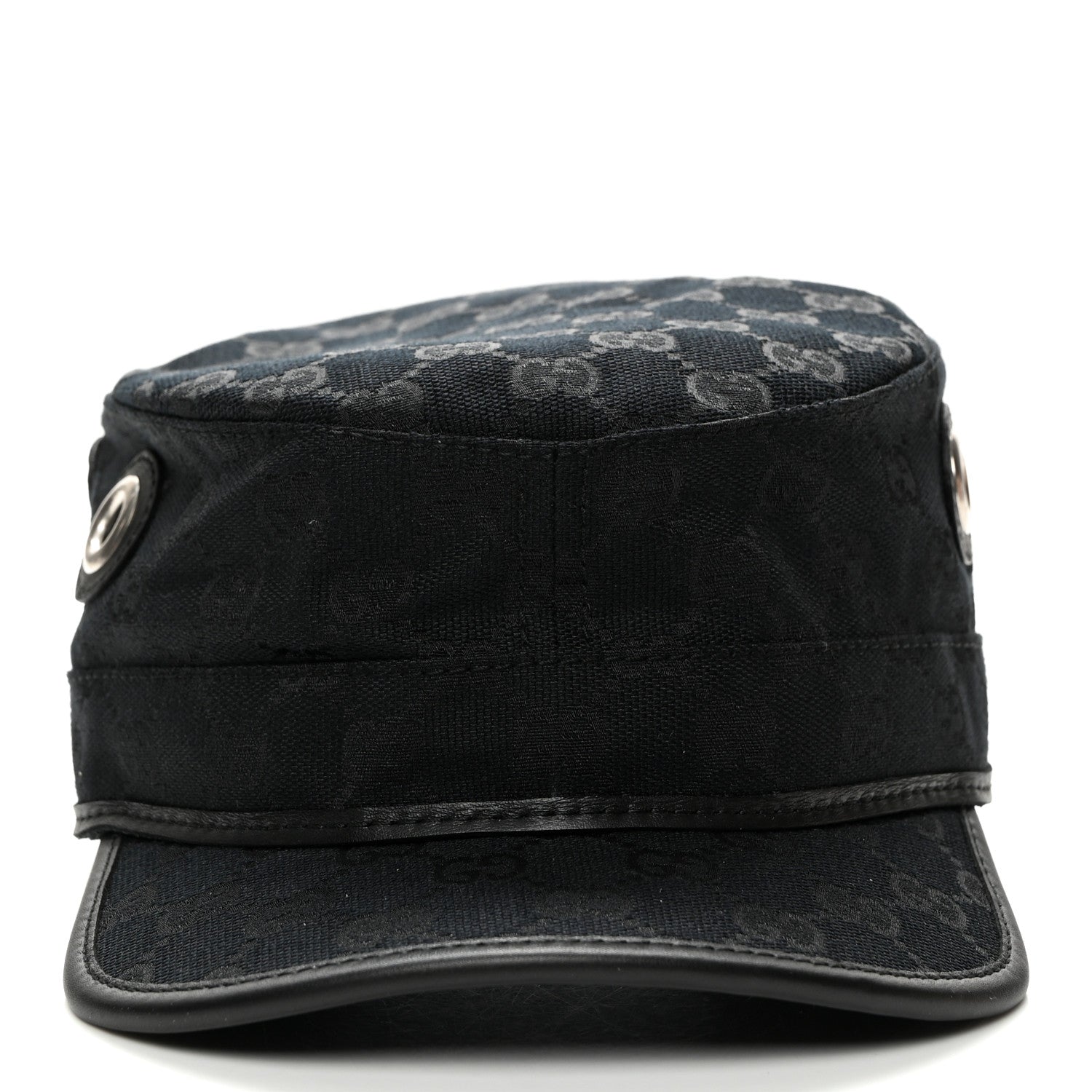 GUCCI ブラック モノグラムキャップ Gucci Monogram Canvas Military Hat S Black 1473014 – FASHIONPHILE