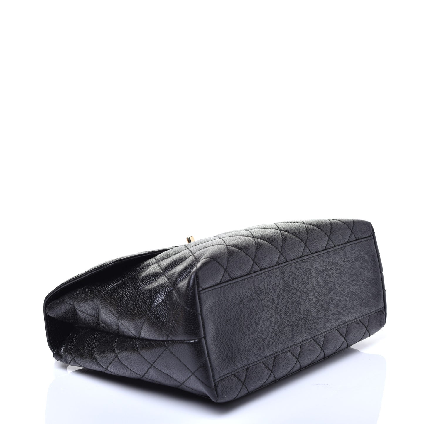 Caviar Quilted Jumbo Kelly Flap Black