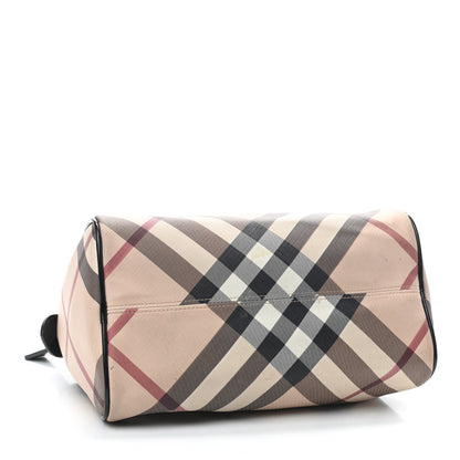 Burberry Nova Check Patent Small Chester Bowling Bag Black 3 of 7