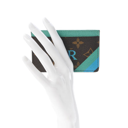 Louis Vuitton Monogram My LV Heritage Card Holder Vert Clair Blue Clair 2 of 8