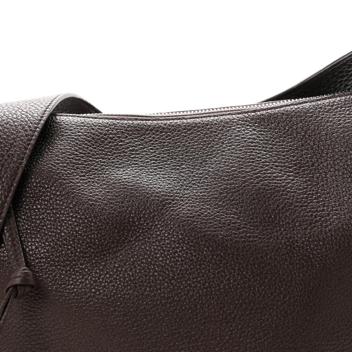 Grained Calfskin Medium Loop Chocolate