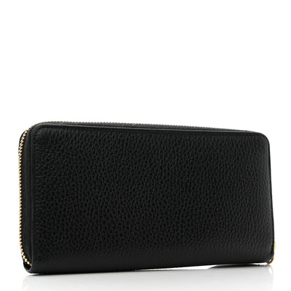 Gucci Dollar Calfskin GG Marmont Zip Around Wallet Black 3 of 8