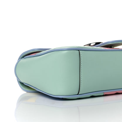Gucci Calfskin Matelasse Diagonal Small GG Marmont Shoulder Bag Multicolor Pastel 8 of 13