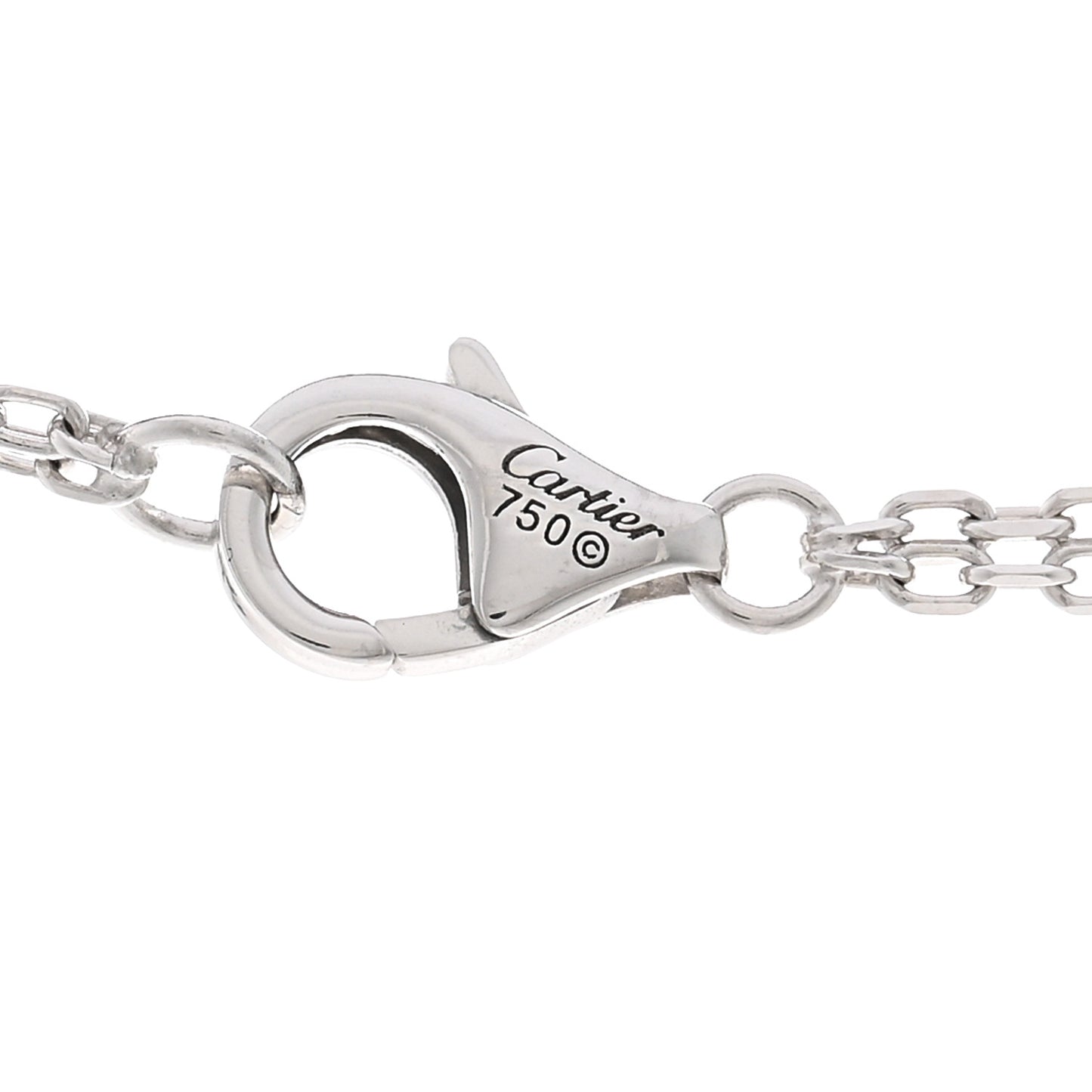 18K White Gold Ceramic Diamond Three Ring LOVE Necklace