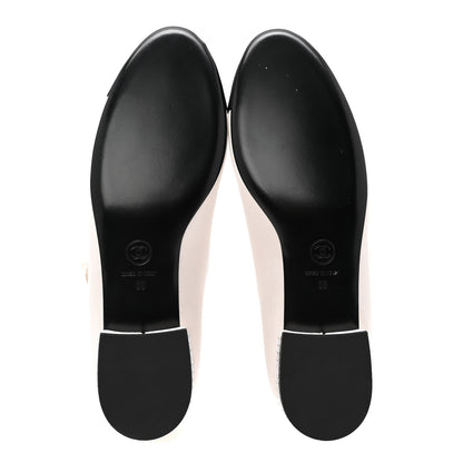 Chanel Strass Satin Grosgrain Mary Jane Flats 38 Ivory Black 6 of 10
