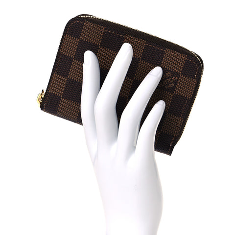 Damier Ebene Zippy Coin Purse Rose Ballerine