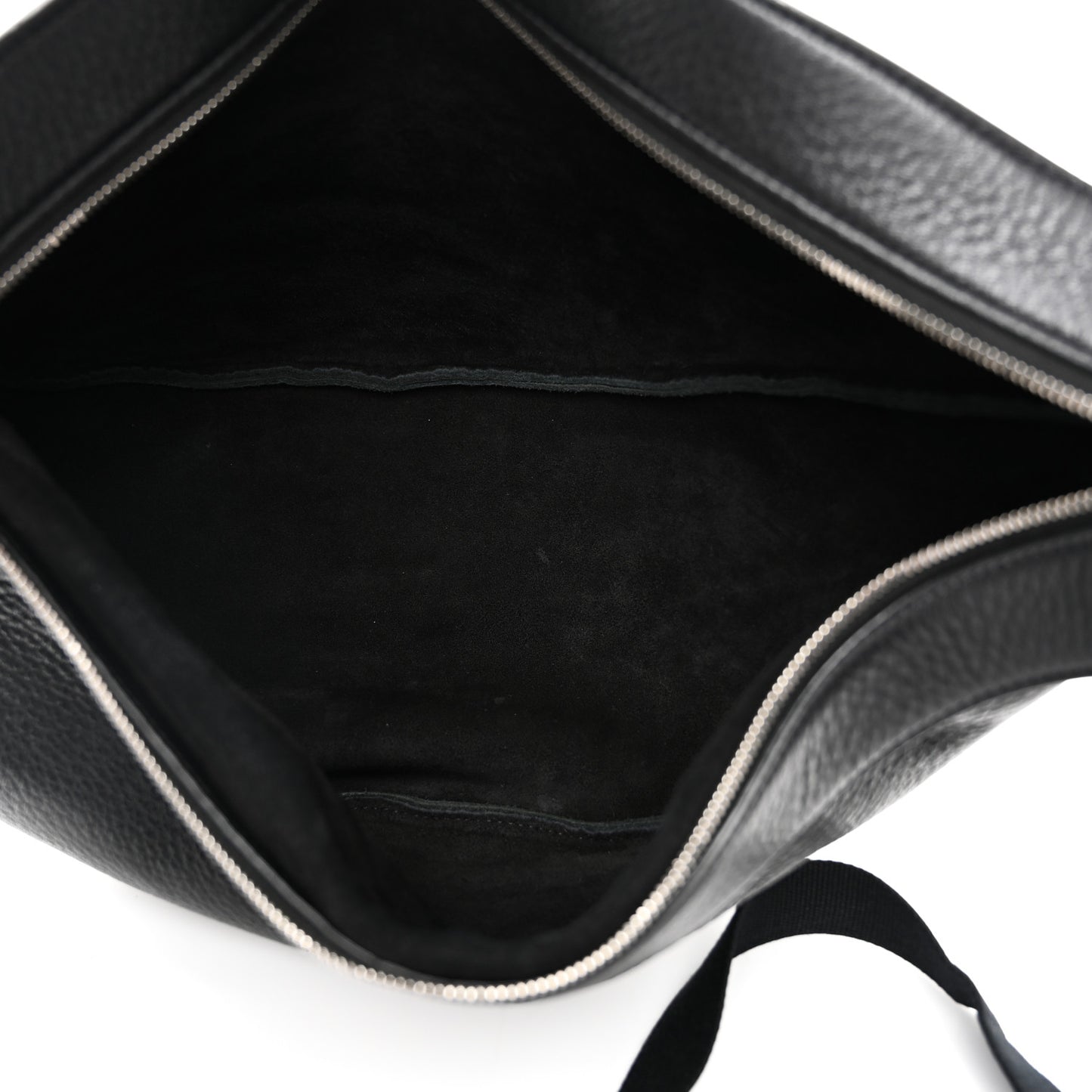 Grained Calfskin Large Slouchy Banana Bag Black