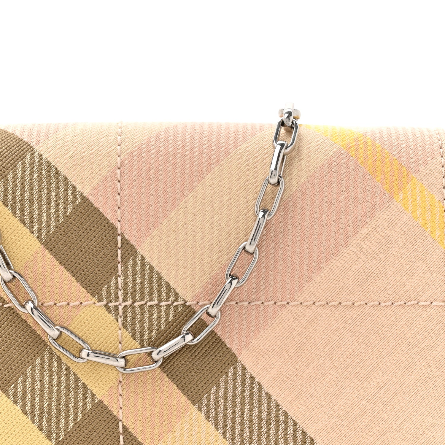 Burberry Jacquard Check Soft Snip Mini Chain Bag Teacup 1809892