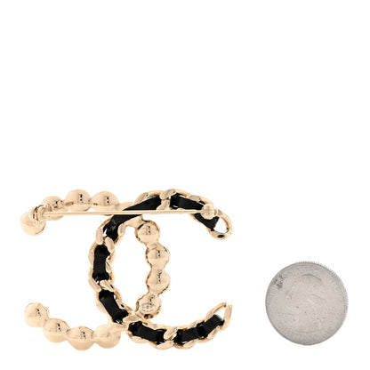 Chanel Lambskin Pearl CC Chain Brooch Black Gold 2 of 4