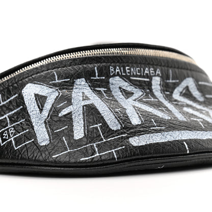 Balenciaga Agneau Arena Graffiti All Over XXS Souvenir Belt Bag Black White 8 of 10