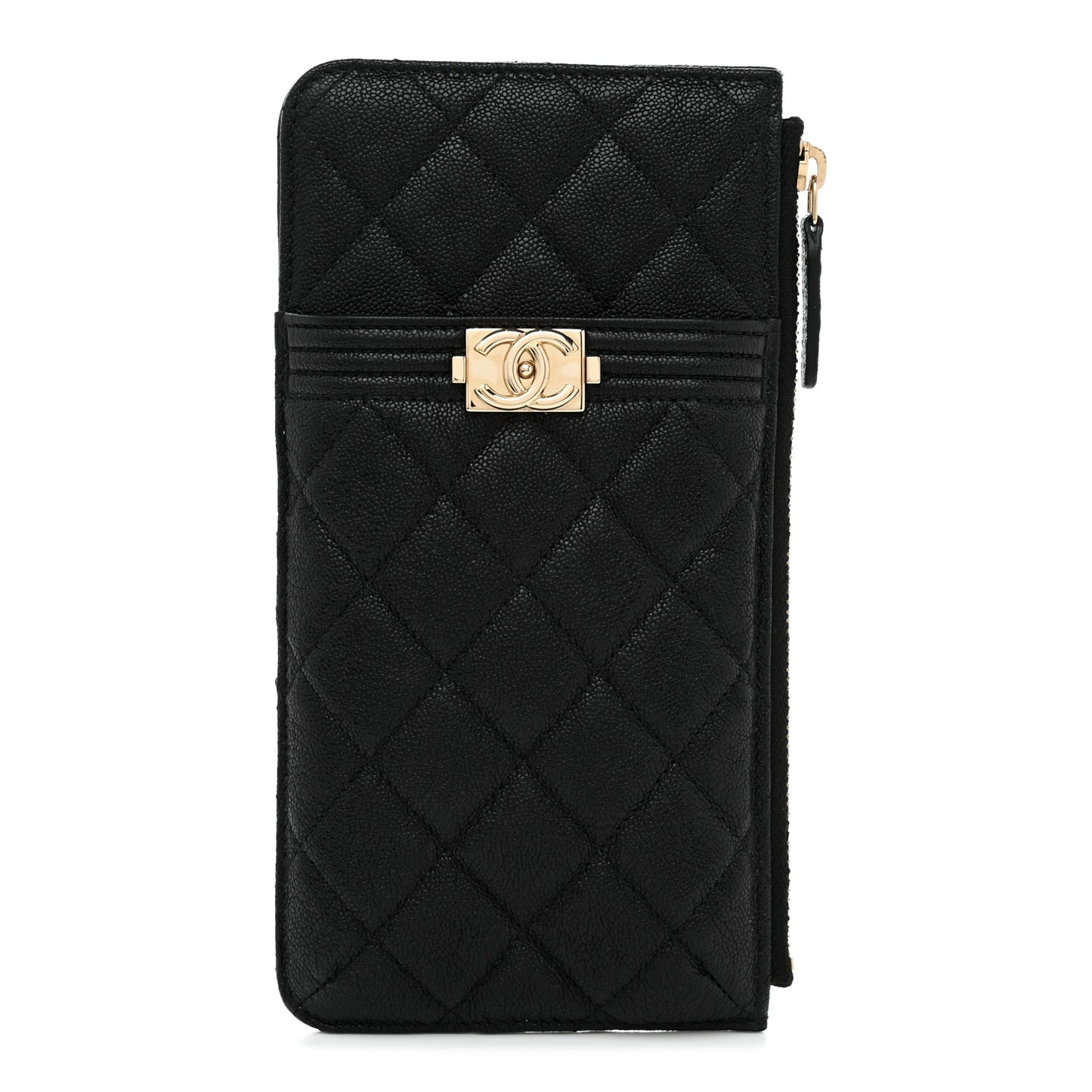 Caviar Quilted Boy iPhone Pouch Black