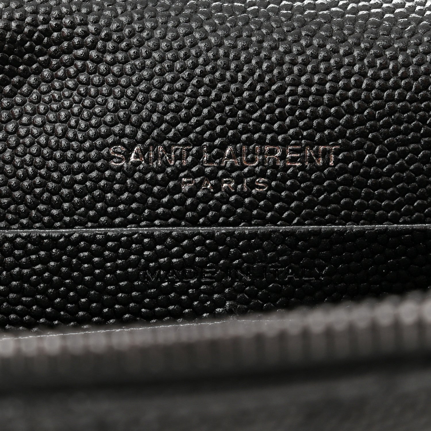 Saint Laurent Grain De Poudre Matelasse Chevron Monochrome Monogram Envelope Chain Wallet Black 6 of 10