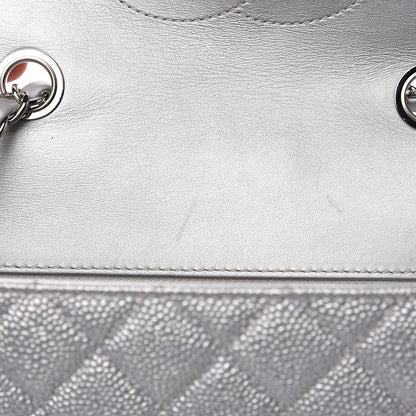 Chanel Metallic Caviar Quilted Medium CC Filigree Flap Silver 11 of 12