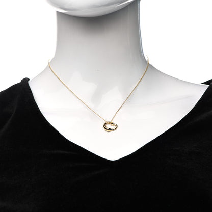 Tiffany 18K Yellow Gold Yellow Diamond 14mm Elsa Peretti Open Heart Pendant Necklace 2 of 8