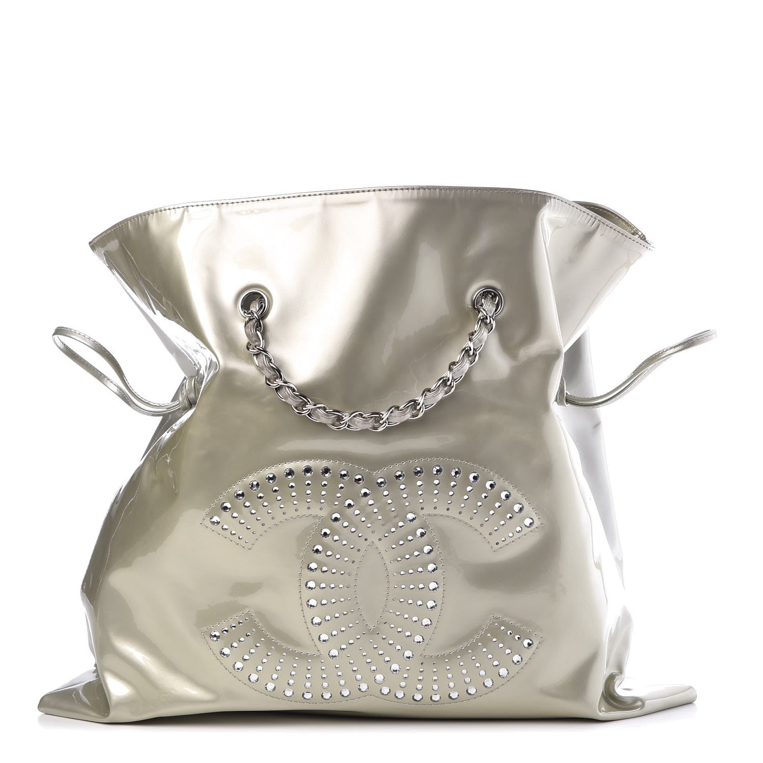 Chanel Patent Crystal Strass Bonbons Tote Silver 1 of 12