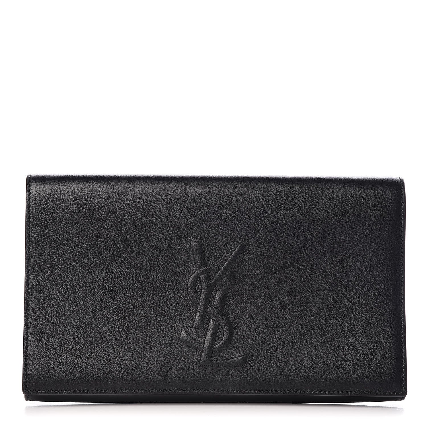 Saint Laurent Calfskin Monogram Large Belle De Jour Clutch Black 1 of 13
