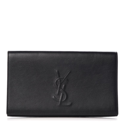Saint Laurent Calfskin Monogram Large Belle De Jour Clutch Black 1 of 13