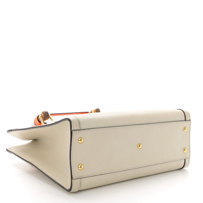 Gucci Wonka Grain Calfskin Small Diana Tote Bag Mystic White Orange Fluo 4 of 12