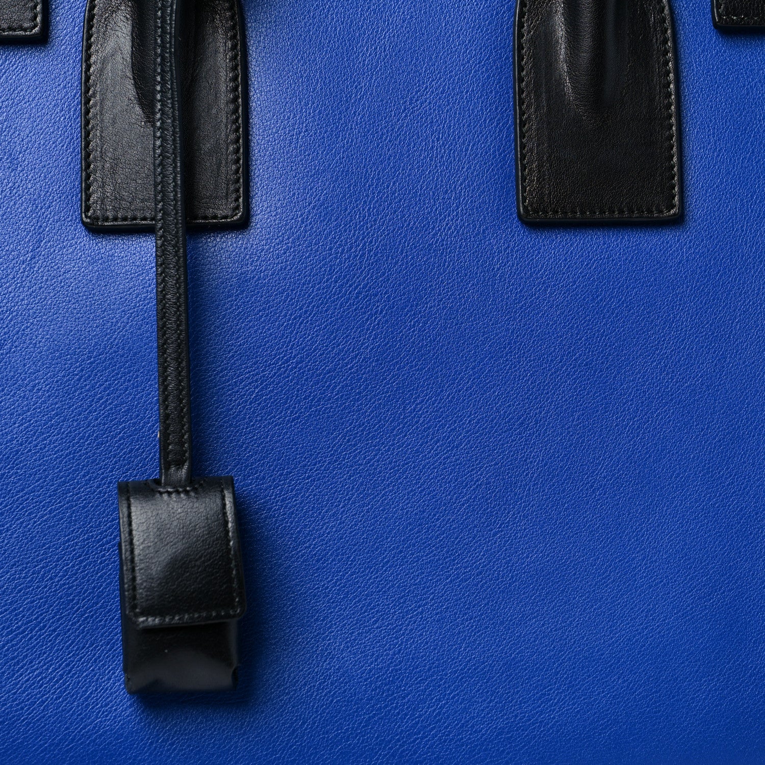 Saint Laurent Calfskin Bi-Color Small Sac De Jour Royal Blue Black 6 of 8