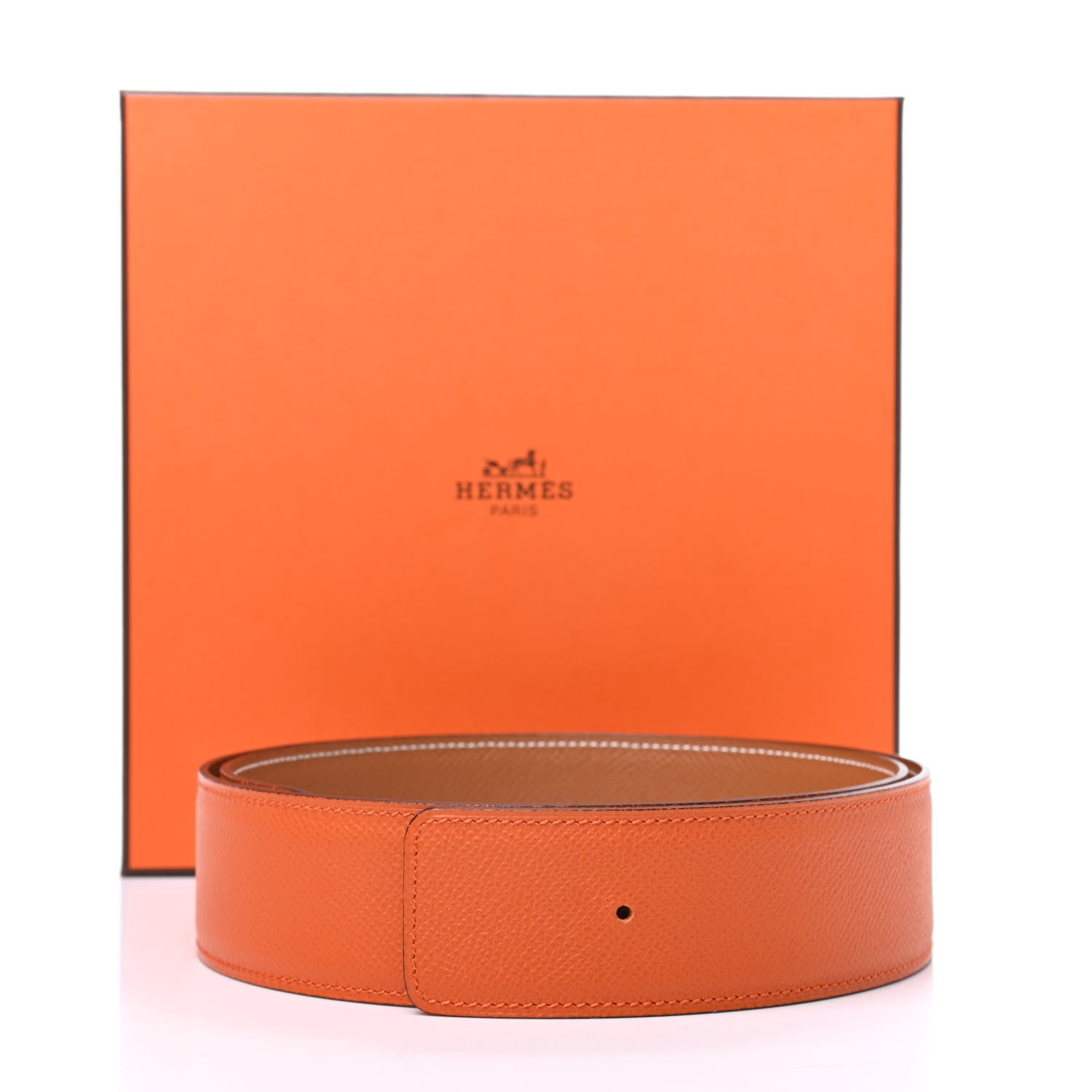 Hermes Epsom 42mm Belt Strap 85 Orange Gold 6 of 6