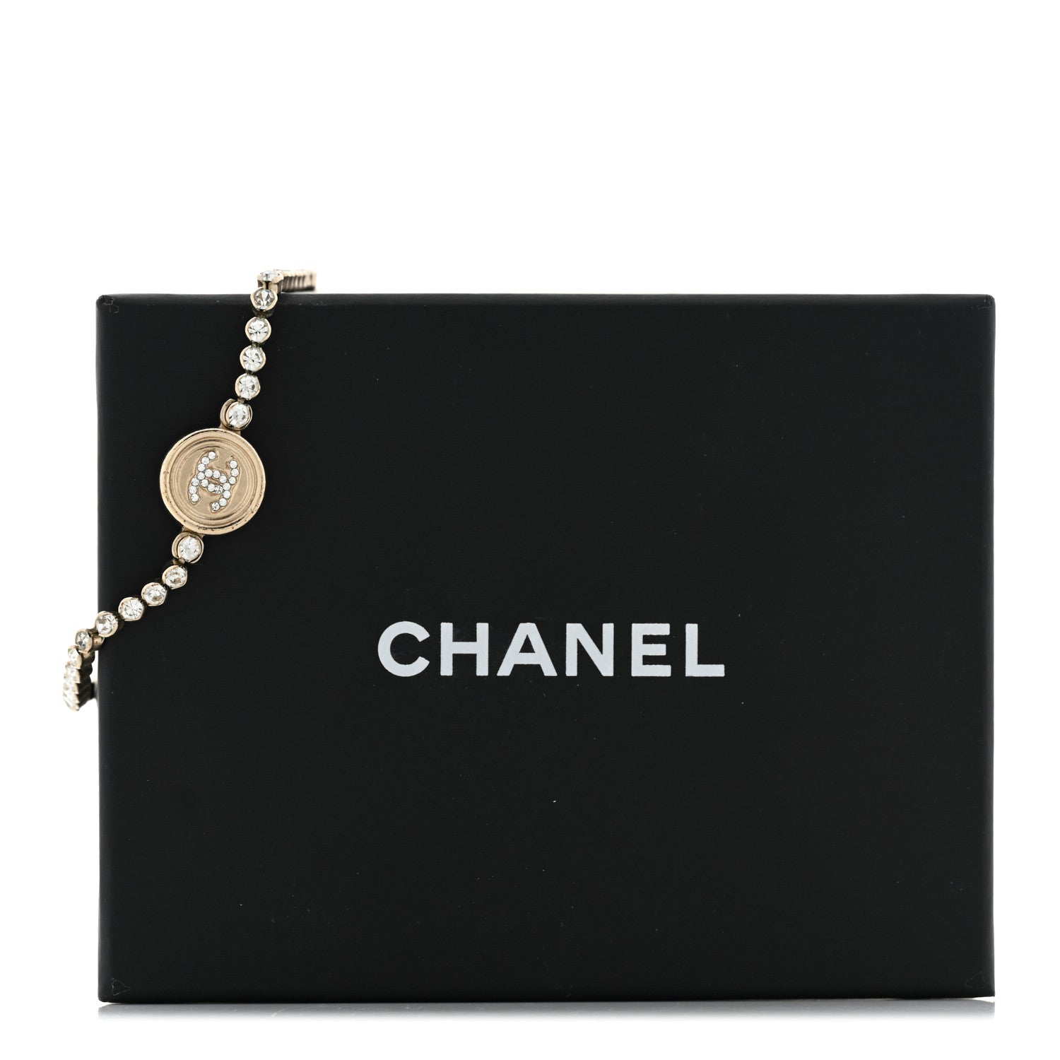 Chanel Crystal CC Chain Short Necklace Gold 8 of 8