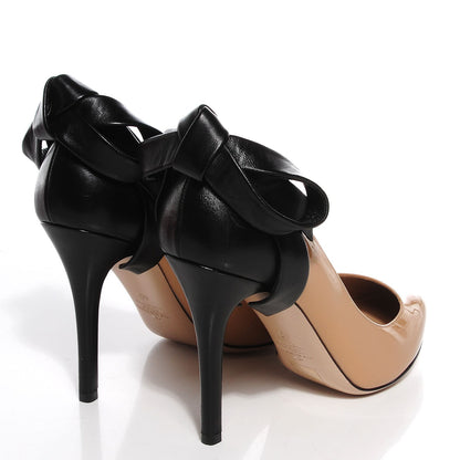 Valentino Garavani Patent Bow Pumps 40 Nude Black 4 of 7