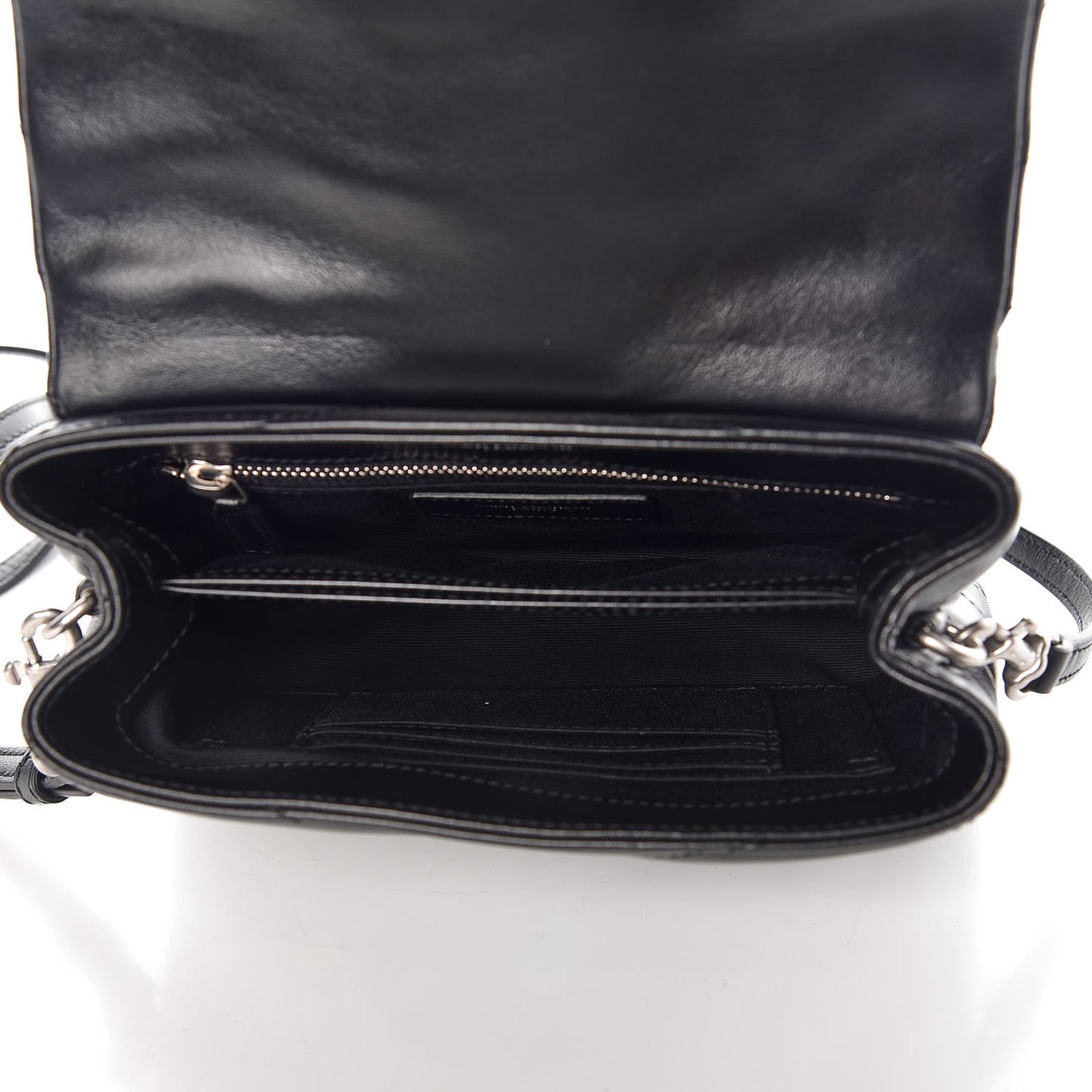 Calfskin Y Quilted Monogram Toy Loulou Crossbody Bag Black